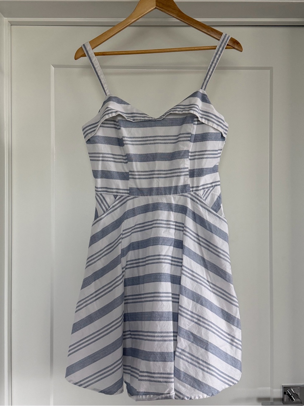 Jun Ivy Striped Spaghetti Strap Sundress in Blue and White
